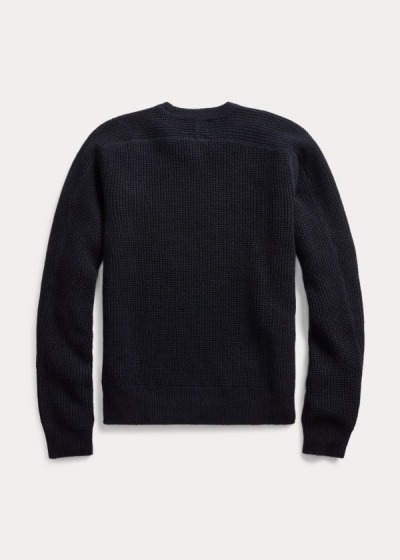 Ralph Lauren Waffle-Knit Cashmere Striktrøje Herre Danmark (JZLMW6148)